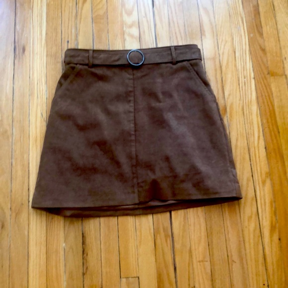 Hollister Suede Camel Coloured Skirt, Size M - Picture 1 of 3